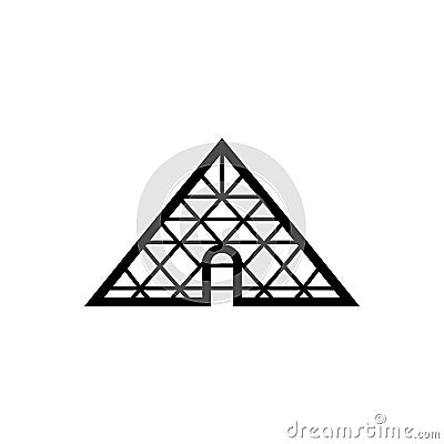 The Louvre Of Paris France icon Vector Illustration