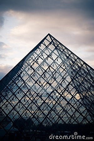 Louvre Pyramid Editorial Stock Photo