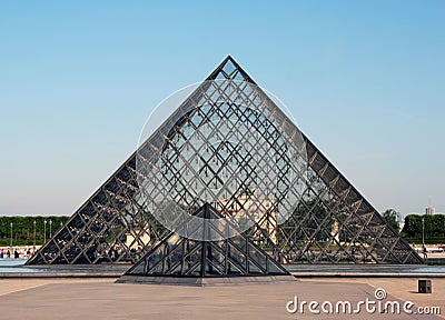 Louvre pyramid Editorial Stock Photo