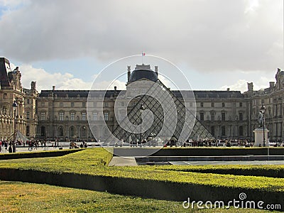 The Louvre pyramid in Paris, France Editorial Stock Photo