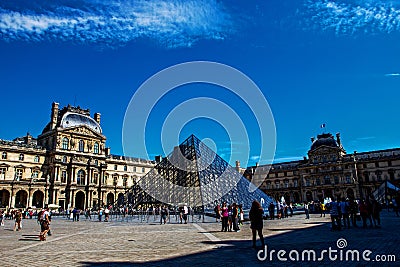 Louvre Pyramid Pyramide du Louvre, paris Editorial Stock Photo