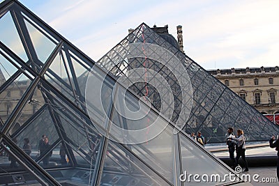 Louvre Pyramids Paris, France 2 Editorial Stock Photo