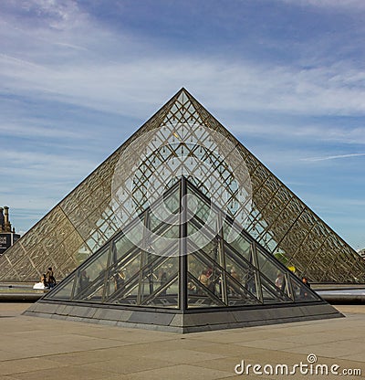 Louvre Pyramids Editorial Stock Photo