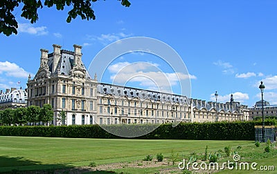 Louvre from Tuileries Garden in Paris, France Stock Photo