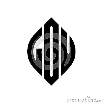 LOV circle letter logo design with circle and ellipse shape. LOV ellipse letters with typographic style. The three initials form a Vector Illustration