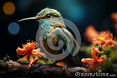 A lovable hummingbird depicted with animated charm and expressive eyes Stock Photo