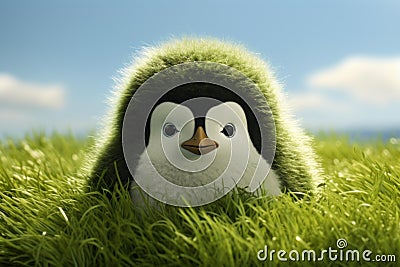 Lovable Penguin cartoon character fun animal. Generate Ai Stock Photo