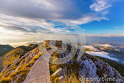 Lovcen Mountains National park at sunset - Montenegro Stock Photo