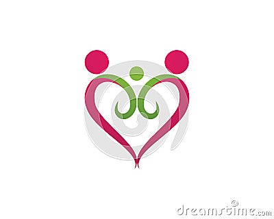 Love adoption baby care logo and symbols vector Vector Illustration