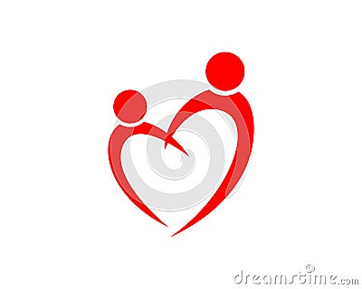 Love adoption baby care logo and symbols vector Vector Illustration