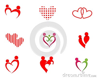 Love adoption baby care logo and symbols vector Vector Illustration