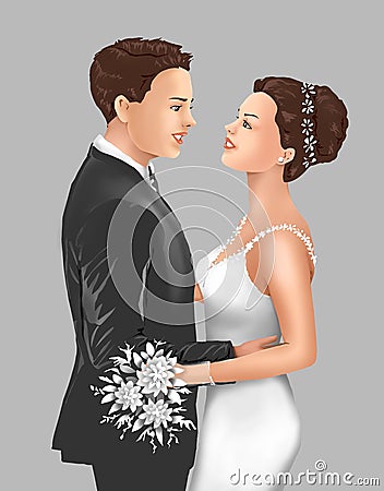 Love affection and marriage, bride and groom, bride, bridegroom, bride and groom, bride, bridegroom, greeting, greeting card, invi Stock Photo