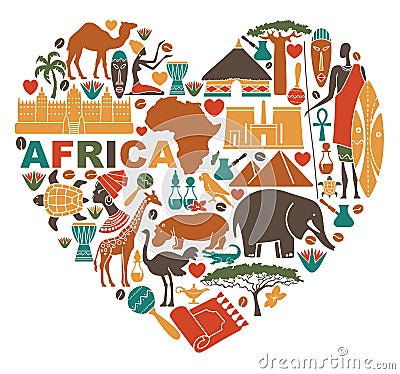 Love for Africa Vector Illustration