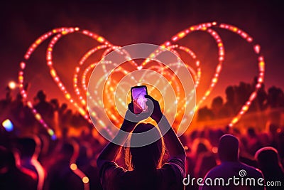 Love is in the air at the summer concert Stock Photo