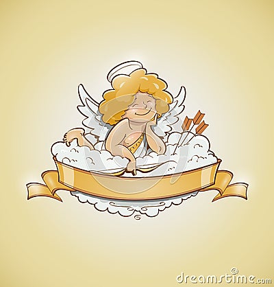 Love angel cupid for valentines day Vector Illustration