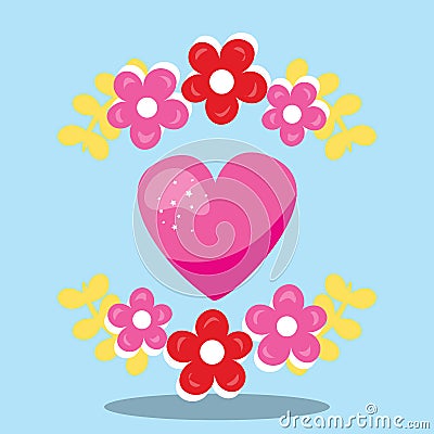 LOVE ANIMALS HEART RED 08 Vector Illustration