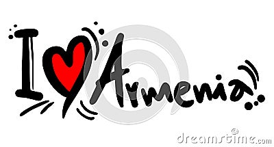 Love Armenia message Vector Illustration