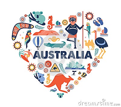 Love of australia Vector Illustration