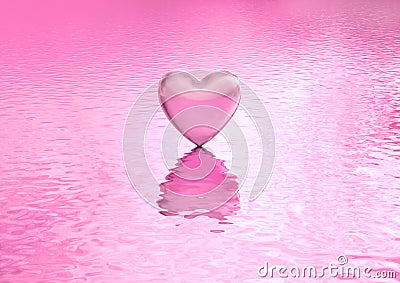 Love background heart on water Stock Photo
