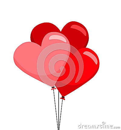 Love Balloons in different shades of Red Stock Photo