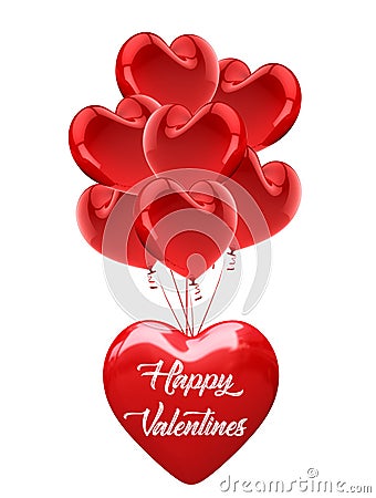 Love Baloon isolated on white, Ballon heart : red valentine love concept, Valentines day. Ä±solated. Stock Photo