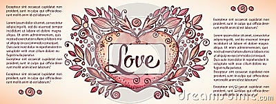Love banner Vector Illustration