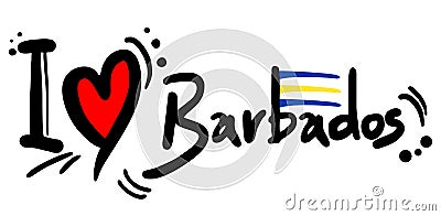 Love barbados Vector Illustration
