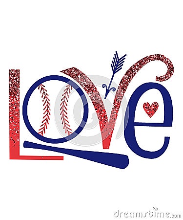 Love baseball graphic Stock Photo