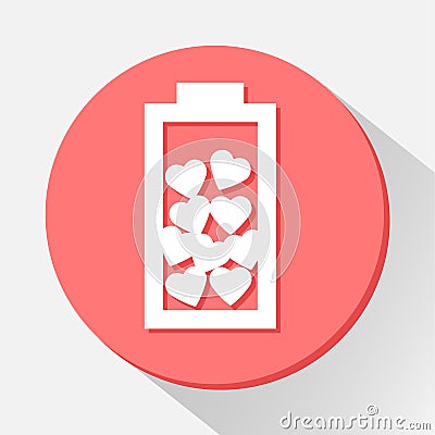 Love battery icon great for any use. Vector EPS10. Vector Illustration
