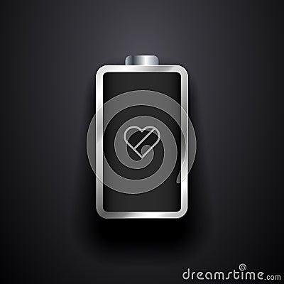 Love battery. No charge Vector Illustration