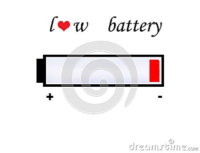 Love battery symbol Cartoon Illustration