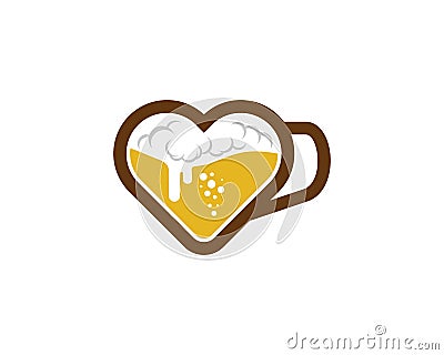 Love Beer Icon Logo Design Element Vector Illustration