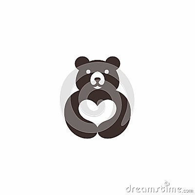 Love Bear logo Design. Bear Vector Illustration Vector Illustration