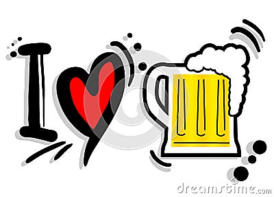 Love beer Vector Illustration