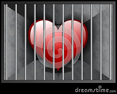 Love behind bars Stock Photo