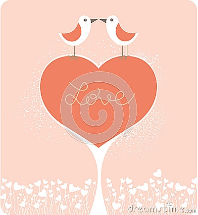 Love Birds Vector Illustration