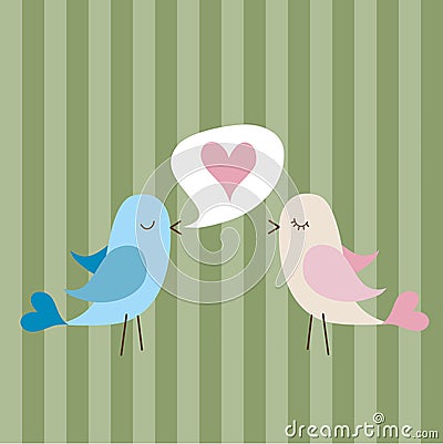 Love birds Vector Illustration