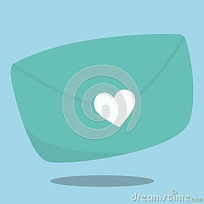 love birds blue envelope 06 Vector Illustration