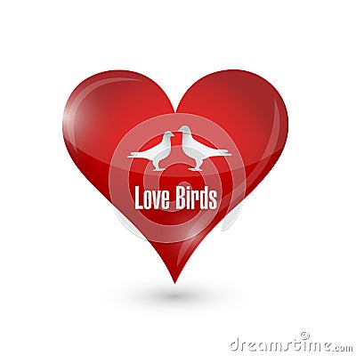 Love birds heart illustration design Cartoon Illustration