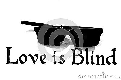 Love is blind under a pair of black shades Stock Photo