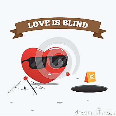 Love is Blind. Vector Illustration Stock Photo