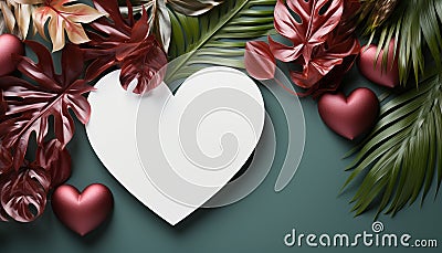 Love blossoms in nature embrace, a romantic heart shaped gift generated by AI Stock Photo
