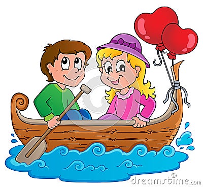 Love boat theme image 1 Vector Illustration