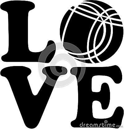 Love with Bocce Ball Vector Illustration