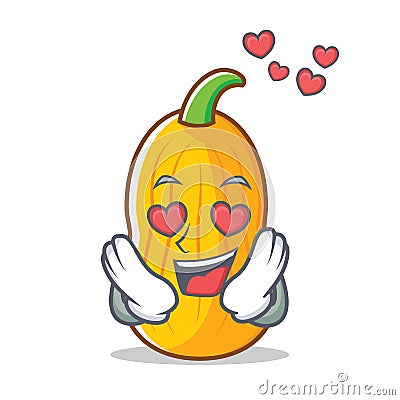 In love butternut squash mascot cartoon Vector Illustration