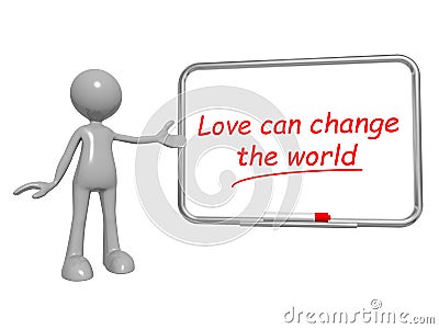 Love can change the world on board Stock Photo