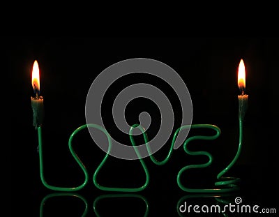 Love candle holder Stock Photo