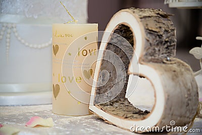 Love candle Stock Photo