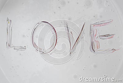 Love, Caption word love Red, black in the colour surface Stock Photo