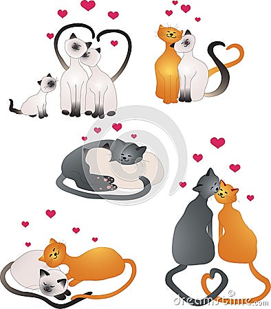 Love cats Vector Illustration